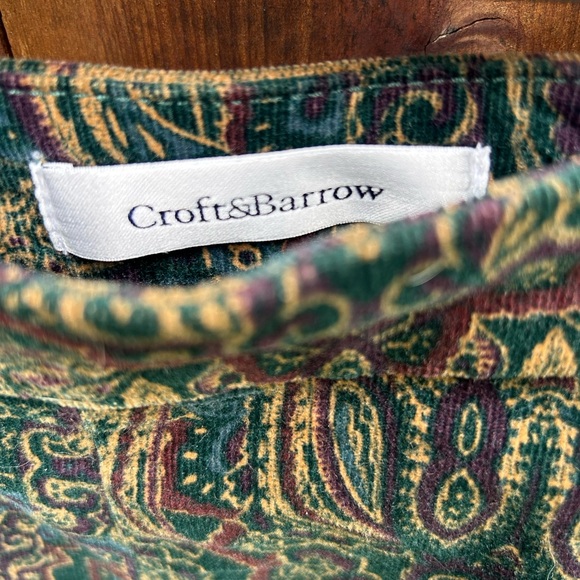 Croft&Barrow corduroy skirt Rich colors in paisley pattern Sz 10 - Picture 3 of 7